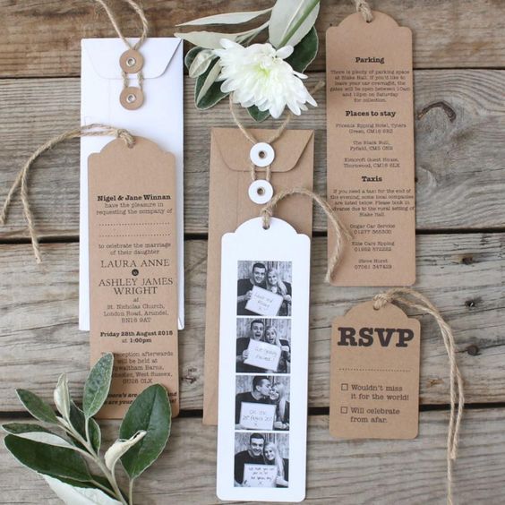 Photo Booth Wedding Invitations x 25