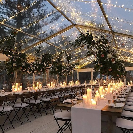 Clear tents for the win, add some string lights and youâ??re goldenÂ â?¨â?¨â?¨Â #lovelyinspiration! . . . @theeventsco_ @rose_apple_flowersâ?¦