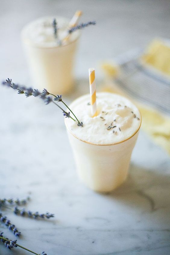 Recipe for coconut cream lemonade cocktail with lavender simple syrup. The refreshing way to stay cool this summer! Get the full recipe on Jojotastic.com
