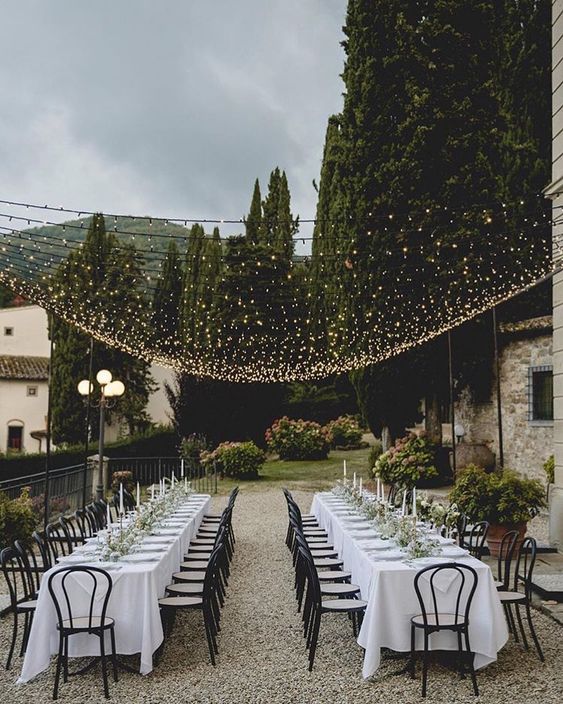 Martha Stewart on Instagram: â??Hosting an outdoor wedding this spring? â??ï¸? Treat your wedding guests to a reception under a canopy of twinkle lights. â?¨ The result? Aâ?¦â??