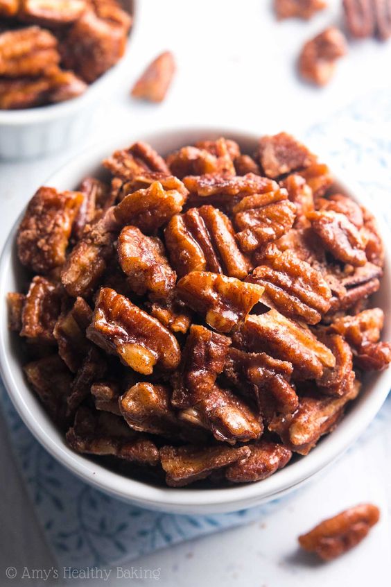 The easiest, quickest, BEST recipe for candied pecans you'll ever try! These taste EXACTLY like pecan pie but without all the work!