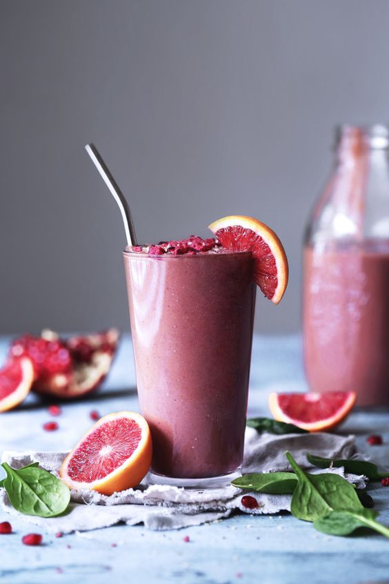 Blood Orange, Berry, & Spinach Smoothie | Dairy and Refined Sugar Free