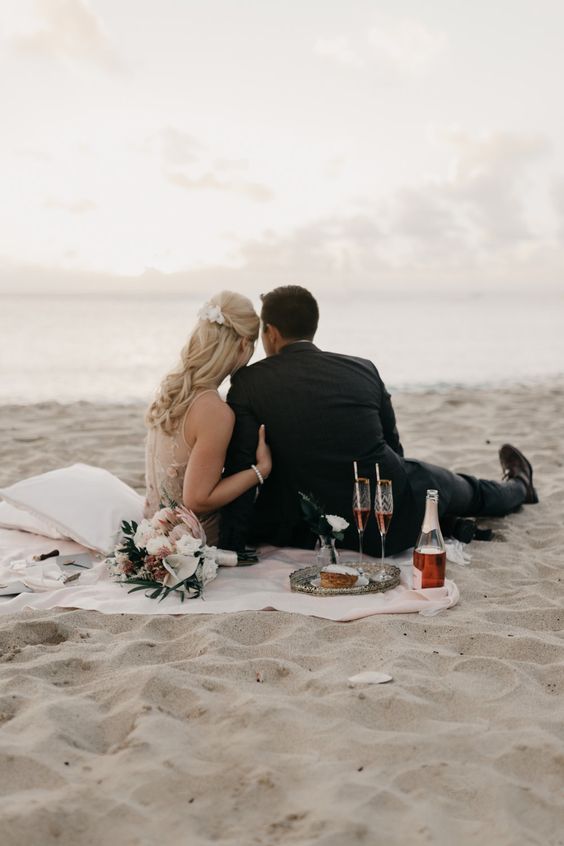 Sunset Beach Picnic Photoshoot Idea