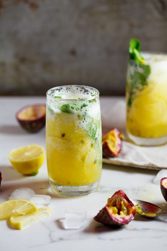 This fresh pineapple and passion fruit mojito is great for parties. Add plenty of fresh mint, lemon and ice for the perfect refreshing summer drink.