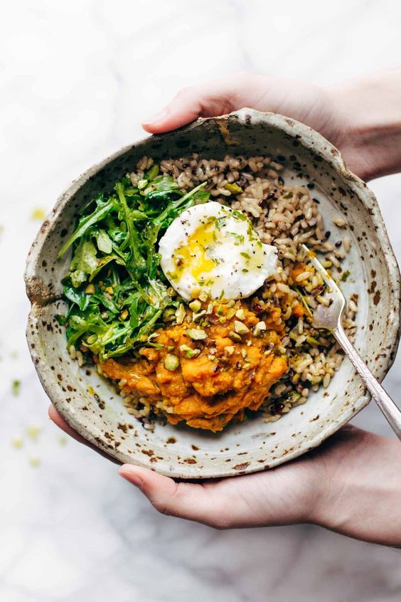 Savory Eats: Healing Bowls with Turmeric Sweet Potatoes, Poache...